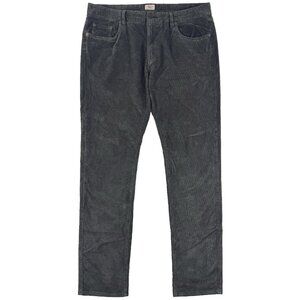 Faherty Stretch Terry Corduroy 5-Pocket Pants Men's 36x32 Washed Black Organic